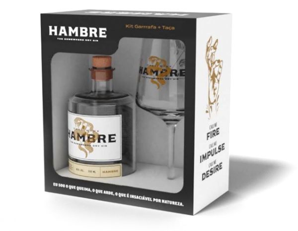 Kit Gin Hambre + Taça 750 ml na Casa da Bebida